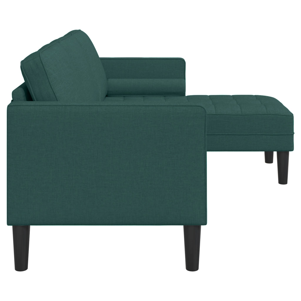 Divano angolare 3 posti  Verde scuro 160 cm in tessuto