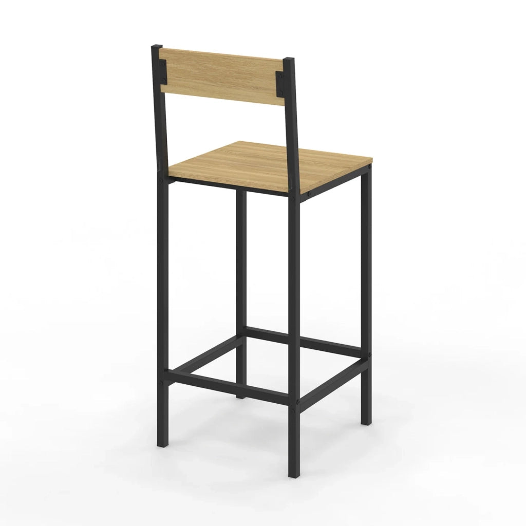 IDMarket - Set di 6 sgabelli da bar DETROIT con schienale sedia da cucina di design industriale