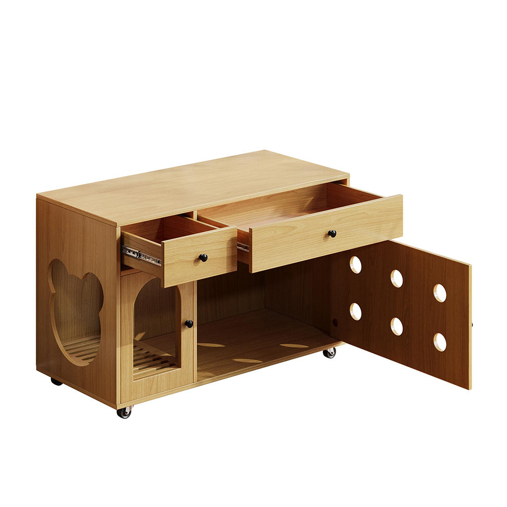 Casa lettiera per gatti - Xylo - 100x45x66cm legno naturale