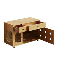 Casa lettiera per gatti - Xylo - 100x45x66cm legno naturale