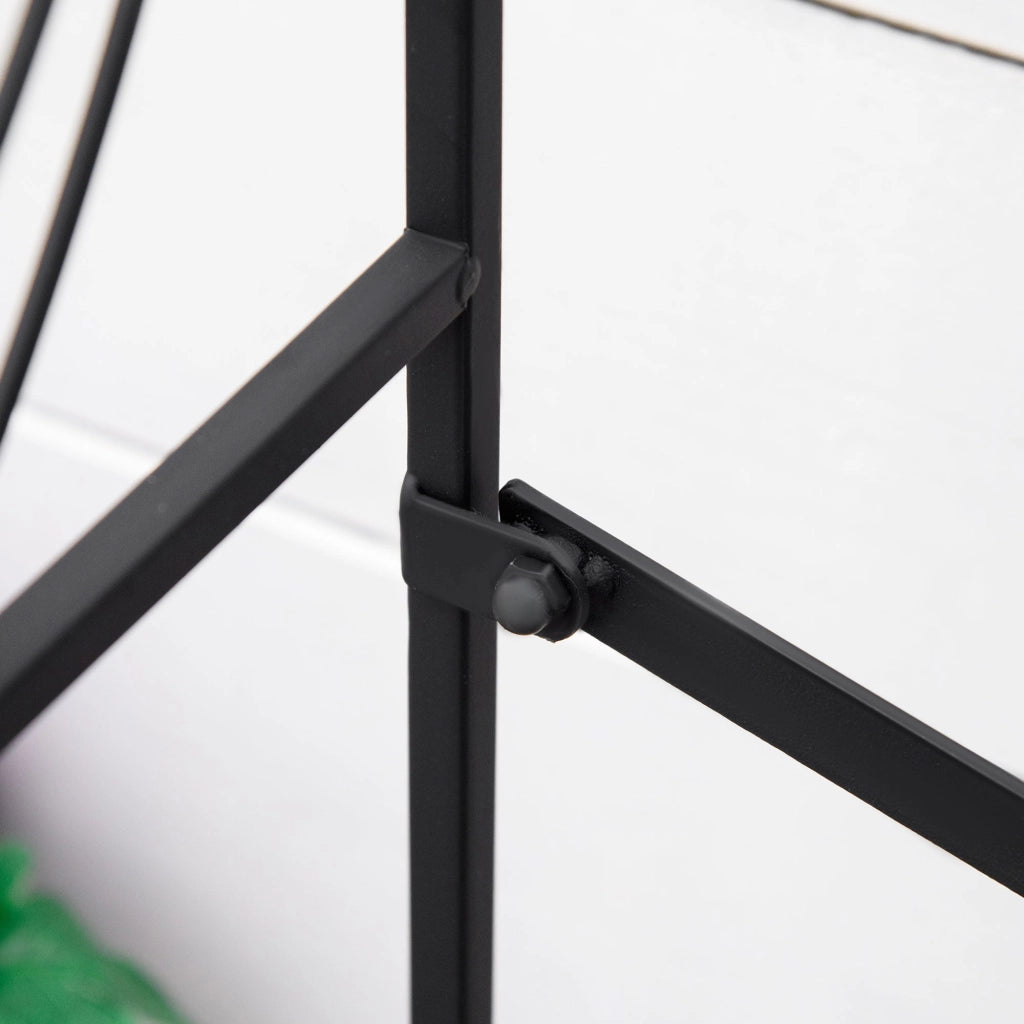 Portapiante 3 Ripiani 95x 63x 72 cm in Ferro Battuto Nero