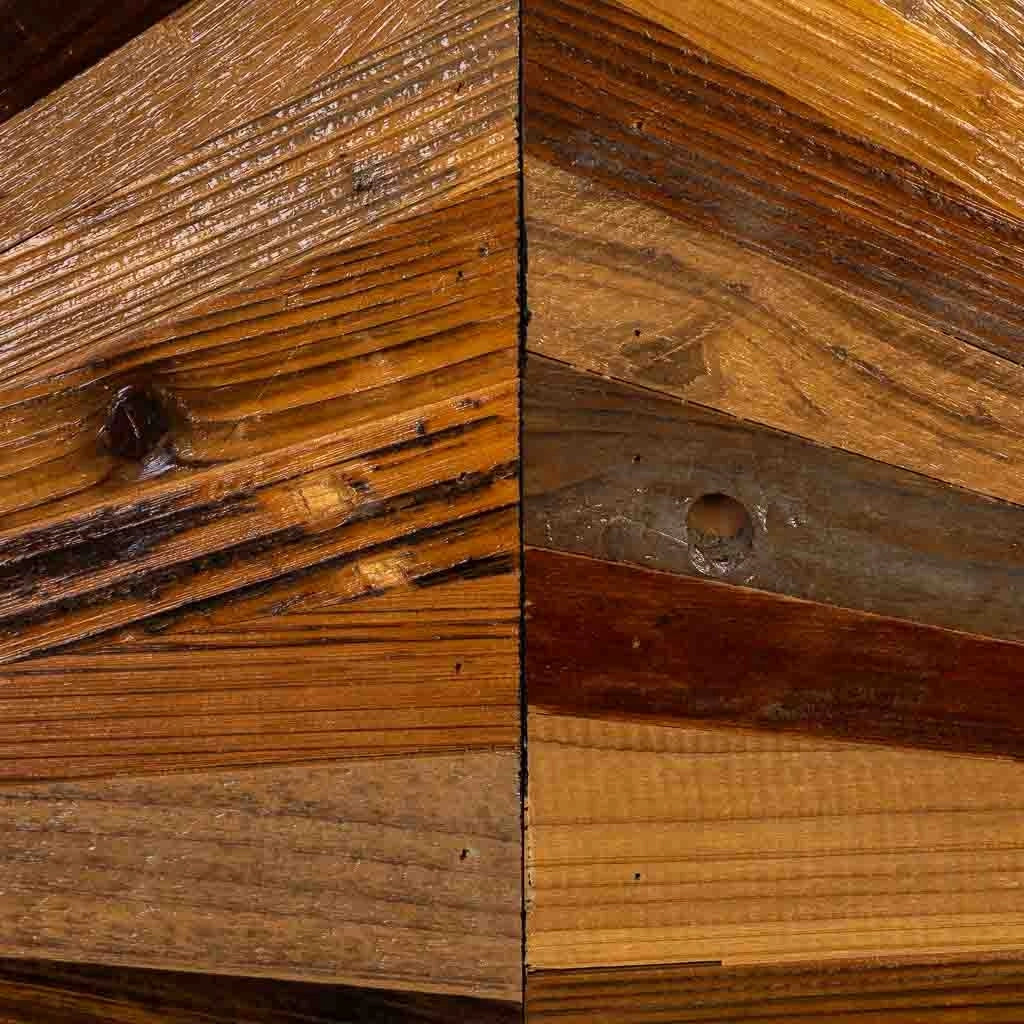 Testiera in legno di recupero marrone 160x7x100h cm