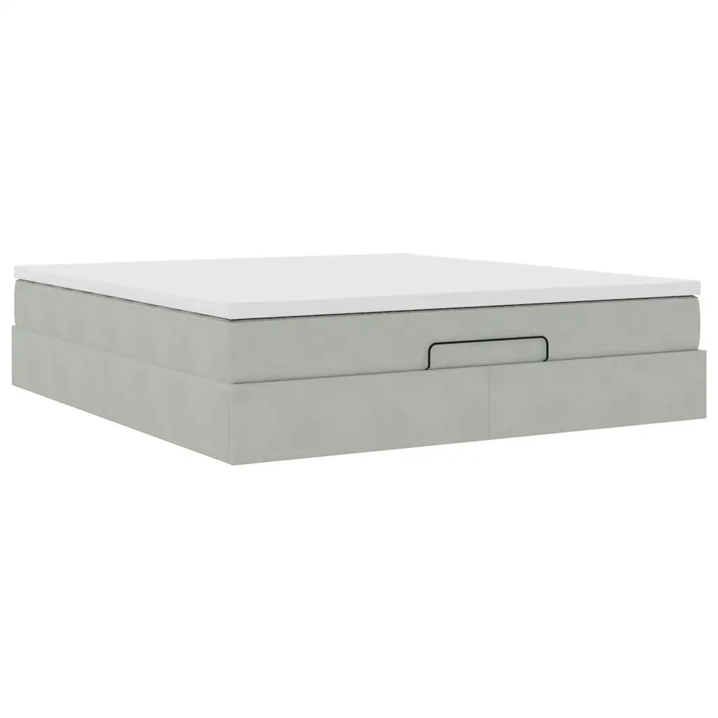 Struttura Letto Pouf con Materasso 180x200 cm in Velluto 3311201