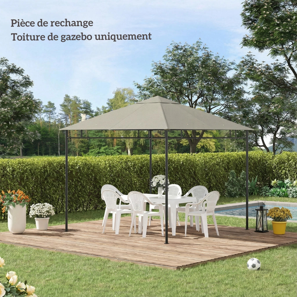 Tenda gazebo giardino polyester ¨C zephmum ¨C grigio 3x3 m 180 g/m2