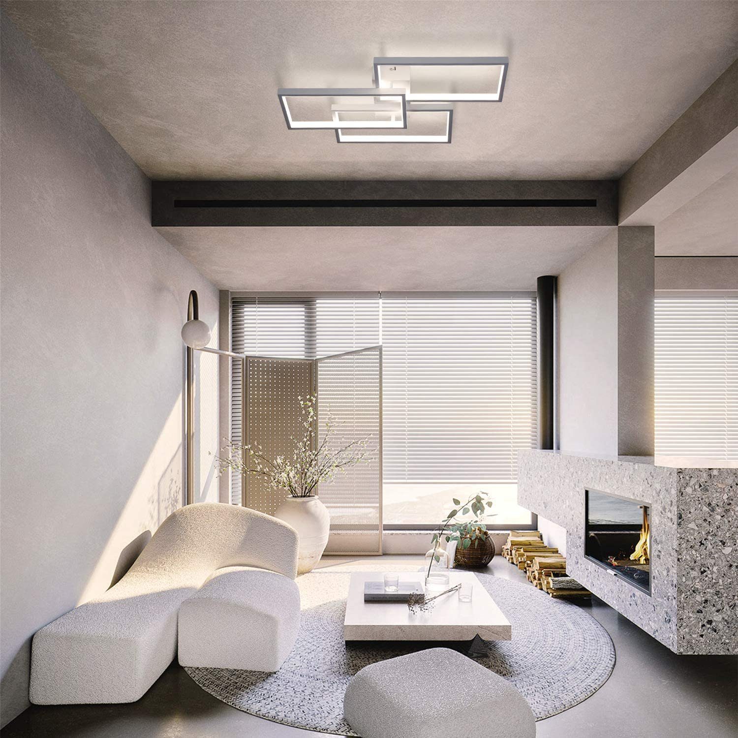 ZMH Lampada da soffitto plafoniera LED dimmerabile 63W telecomando per soggiorno