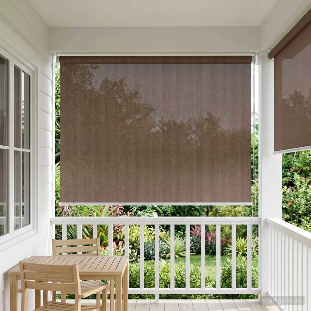 Tenda a Rullo Esterno Blocco UV 90% Tortora 100 x 230 cm HDPE 42036157