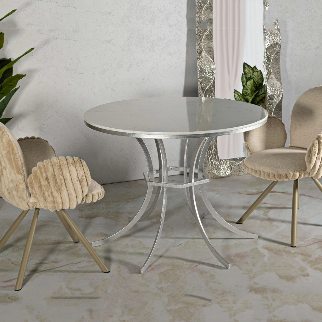 Otmar, Tavolo Fisso 2 Posti, 100x100x77h cm Bianco Marmo
