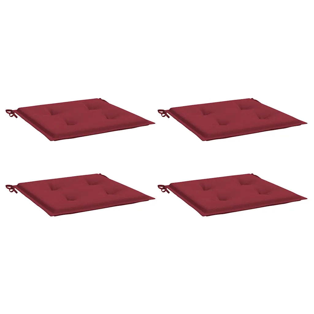 Cuscini Sedie da Giardino 4 pz Rosso Vino 40x40x3 cm in Tessuto cod mxl 64203