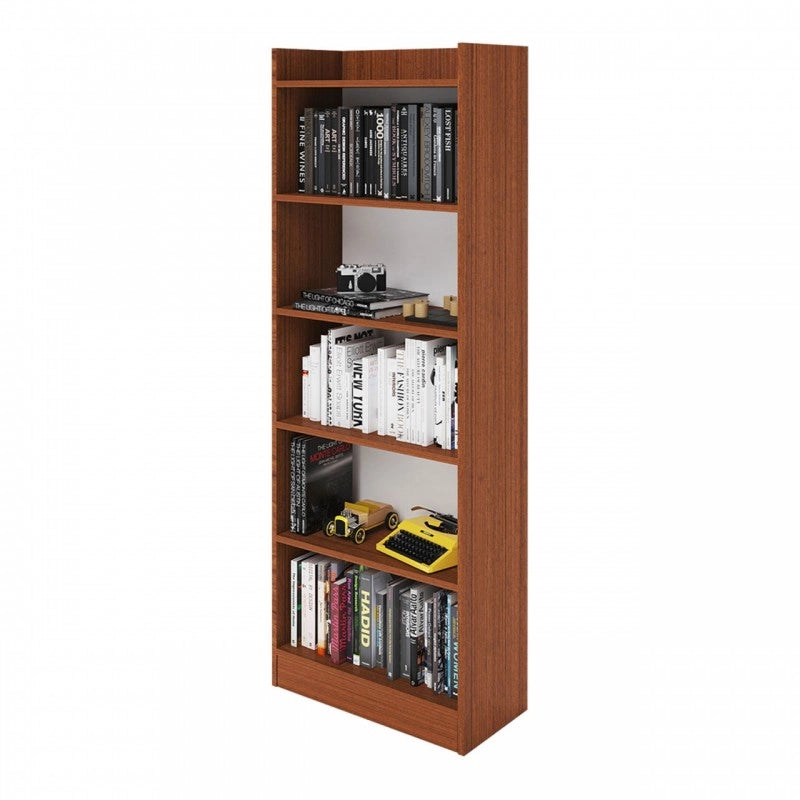 Mobile Libreria Noce Antico in legno nobilitato 6 ripiani H180x64x29 cm (ALESSIA)