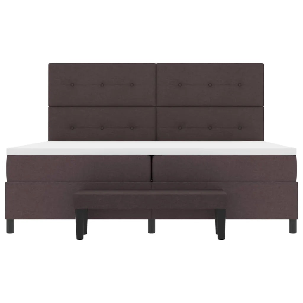 Letto a molle con testiera Marrone Scuro 200 x 200 cm Tessuto 3344096