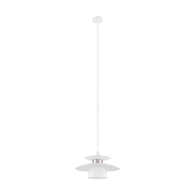Lampadario A Sospensione Moderno Brenda Acciaio Bianco Nichel 1 Luce E27