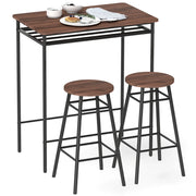 Tavolo da cucina con sgabelli ¨C zephmum ¨C nero, metallo, 90x200