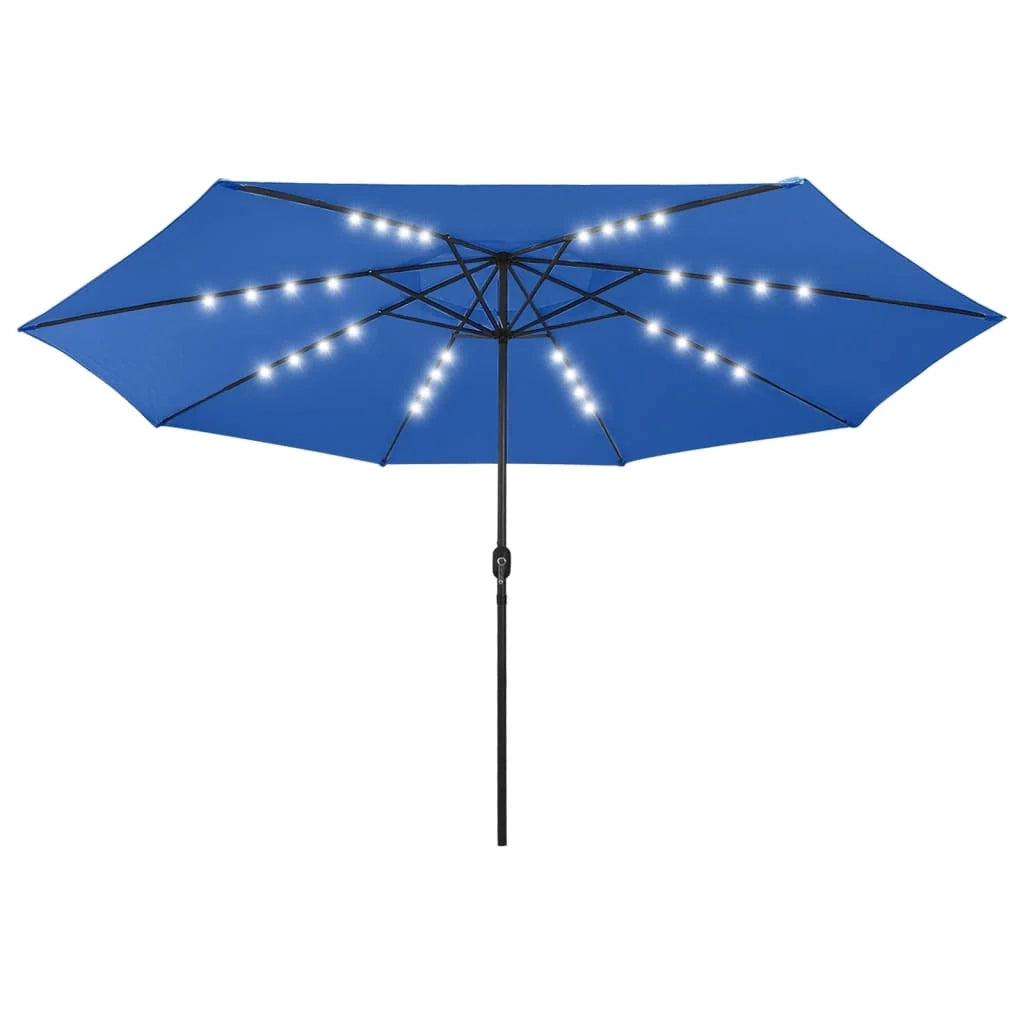 Ombrellone da esterno con LED e palo in metallo 400 cm blu 02_0008180