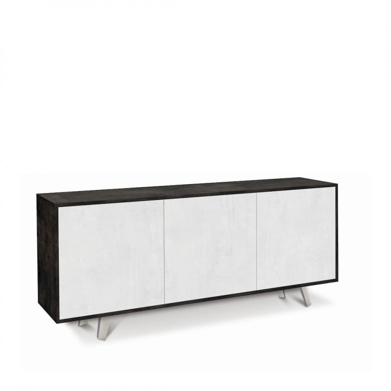 Mobile 3 Ante 177L x 41P x h74 – Finitura Nero Opaco e Bianco Opaco – Sarmog