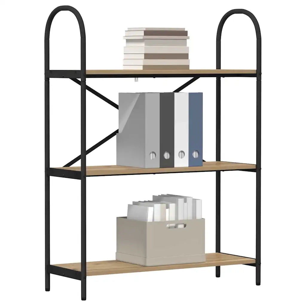 Libreria-Scaffale per Libri-Mobile di Stoccaggio Rovere artigianale 80 x 30 x 109 cm Legno multistrato 933600