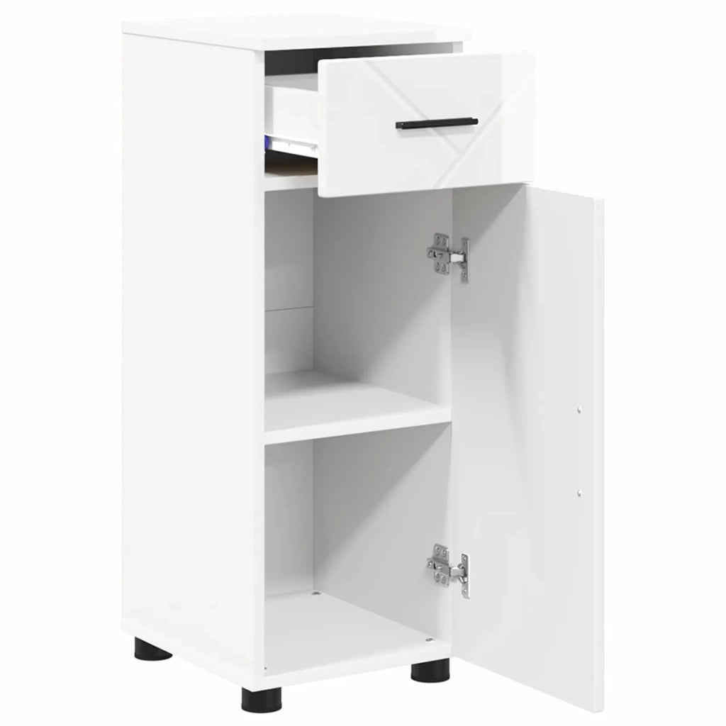 Mobile da Bagno con cassetto Bianco Lucido 30 x 35 x 80 cm 883328