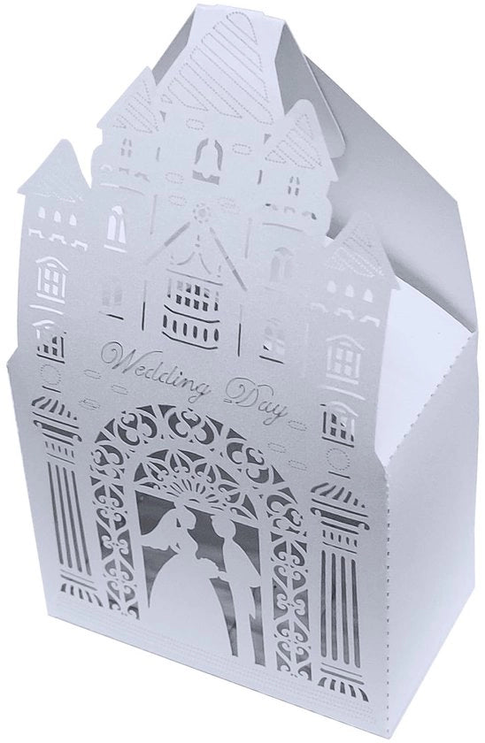 Cassa regalo da 50 pezzi - Ideale per regali di nozze - Cassa in cartone - Disegno romantico - Opaca e facilmente piegabile - Cassa per regali