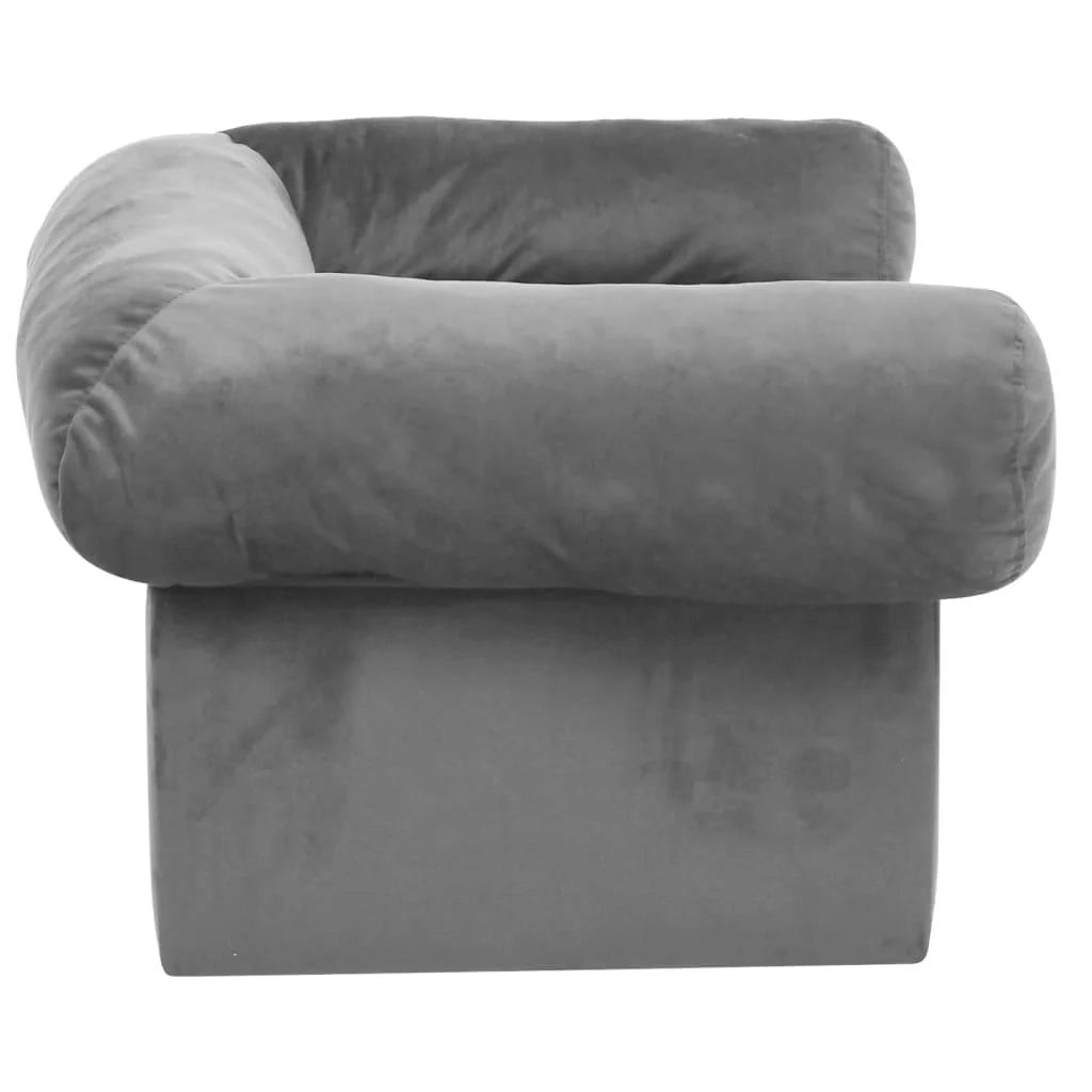 Divano per cani con cassetto 75 cm peluche grigio 02_0000092