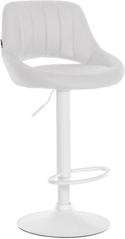 Sgabello da bar Milet in pelle artificiale bianca 5