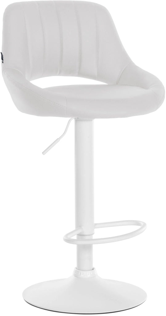 Sgabello da bar Milet in pelle artificiale bianca 5