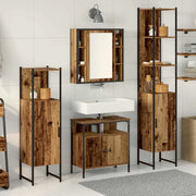 Set di mobili per il bagno con lo scaffale 4 pcs Legno vecchio 3332593