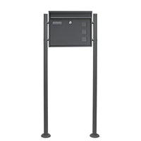 Set Cassetta postale singola autoportante V12 antracite, con telaio di supporto