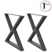 Gambe per tavolo da pranzo 2 pz Antracite 90x(72-73,3) cm Acciaio