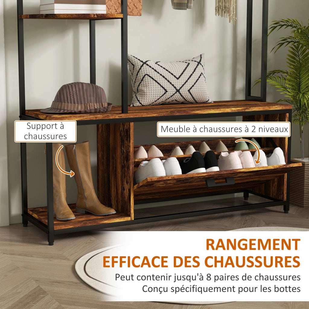 Armadio appendiabiti con scarpiere ¨C zephmum ¨C marrone
