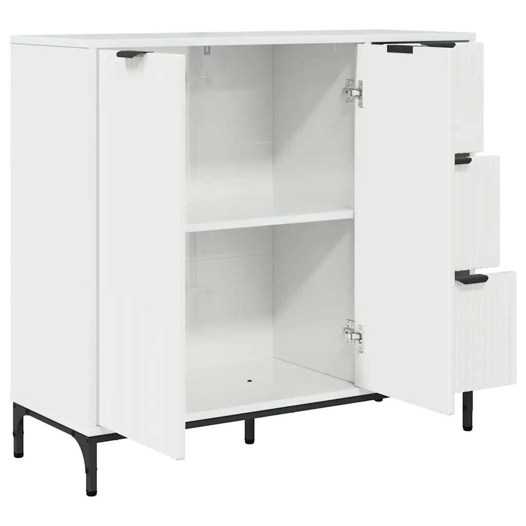 Credenza Bianco Lucido 89,5 x 33 x 82 cm Legno multistrato