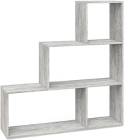 Scaffale per scale, Grigio, 116.8 x 123.2 cm, utilizzabile come divisorio in versione a gradini