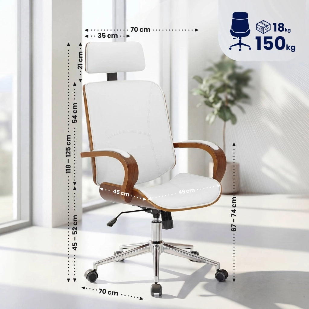 Sedia da ufficio Dayton Noce/bianco