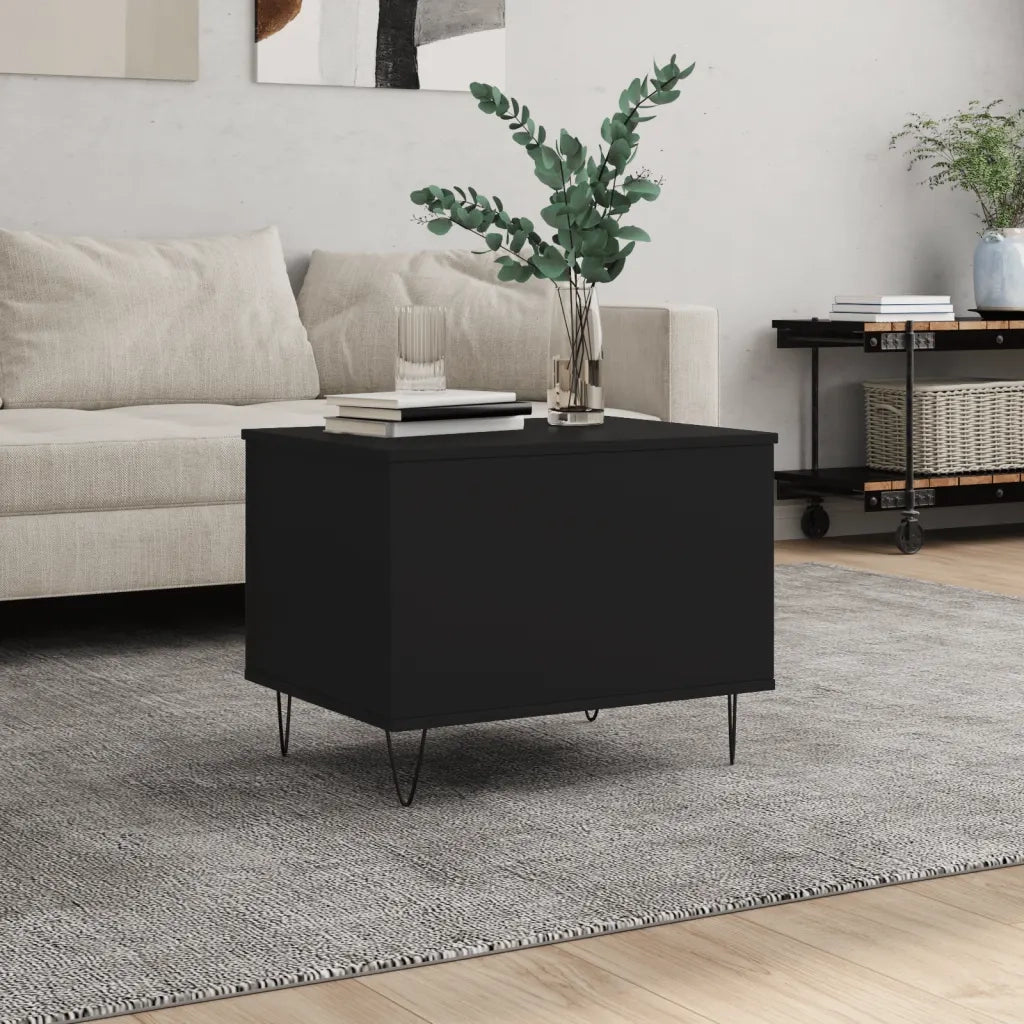 Tavolino da Salotto Nero 60x44,5x45 cm in Legno Multistratocod mxl 78809