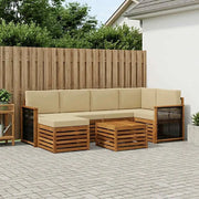 Set divano sezionale con cuscino 6 pcs Naturale