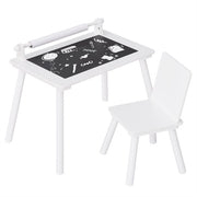 Casa per Bambini, Tavolo da Pranzo e 1 Sedia - Mobili per Bambini, Tavolo, Piccola Tavola - Per Bambini di Età Prescolare, Bambini in Età di Crescita e Bambini - Legno - Bianco