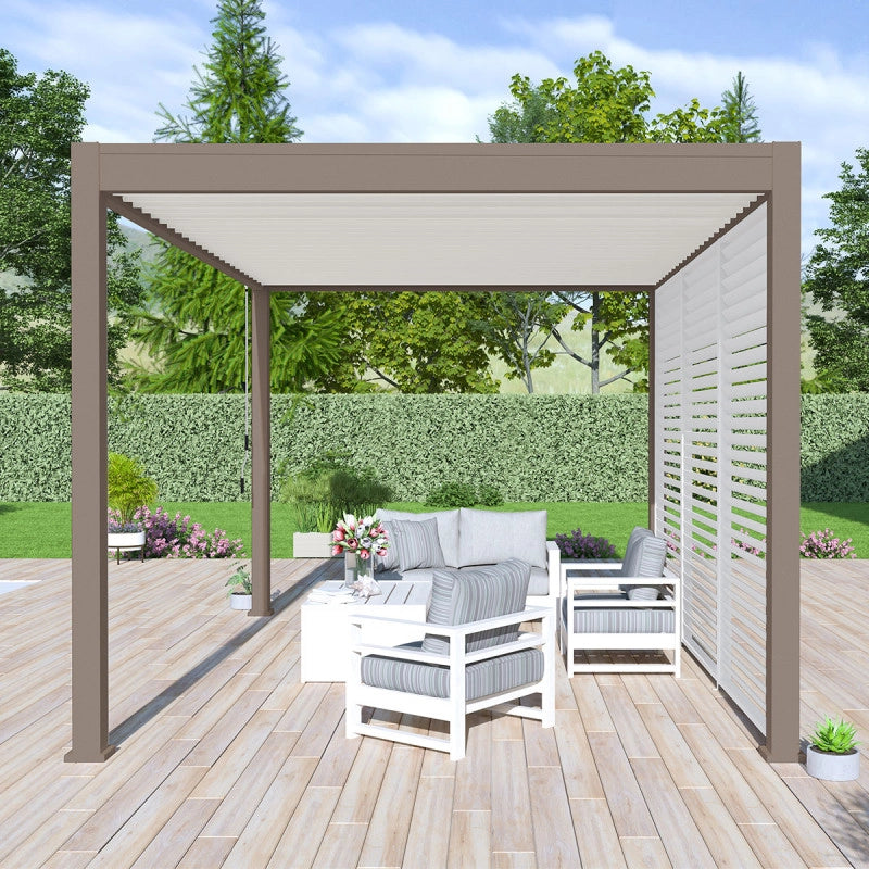 Pergola bioclimatica Ombréa® VS autoportante 3x4M - Talpa - Lamelle bianche