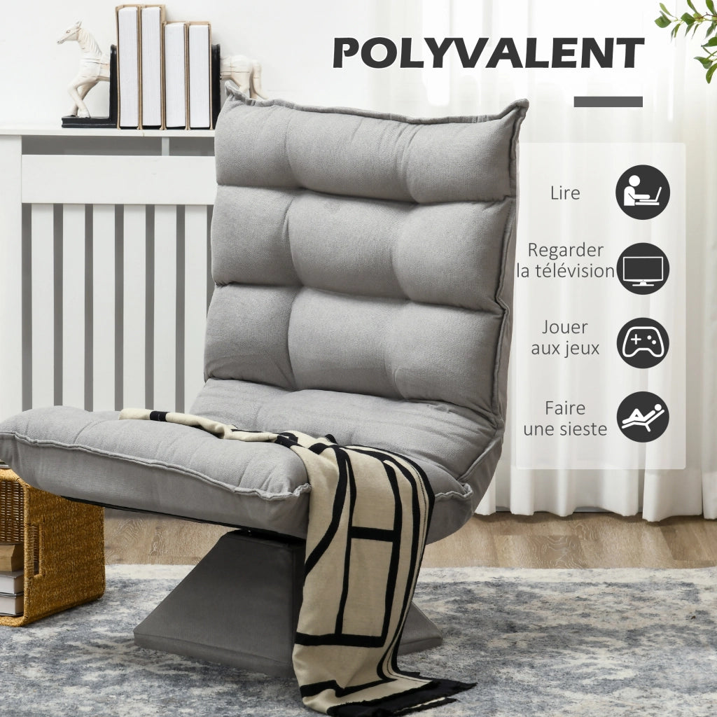 Poltrona relax girevole reclinabile ¨C Minimal ¨C Grigio scuro tessuto