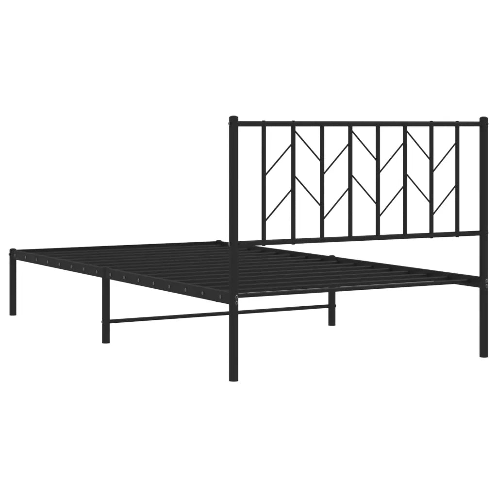 Giroletto con Testiera-Struttura Letto con testiera in Metallo Nero 107x203 cm 303984