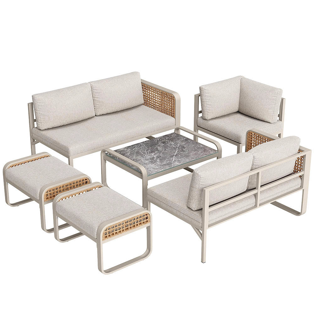 Set giardino - Xylo - 6/7 posti angolare rotin beige