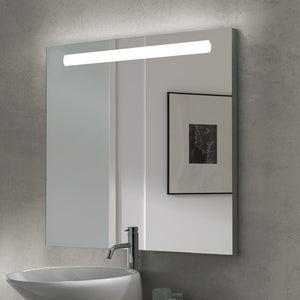 Specchio da Bagno Pegasus con Illuminazione Led Frontale Imballo 1 Pezzo Alluminio e Vetro Emuca