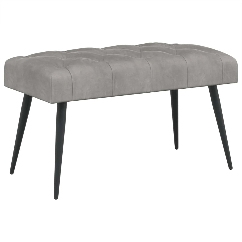 Panchina con bottoni imbottiti Grigio Chiaro 80 x 40 x 46 cm 42038557