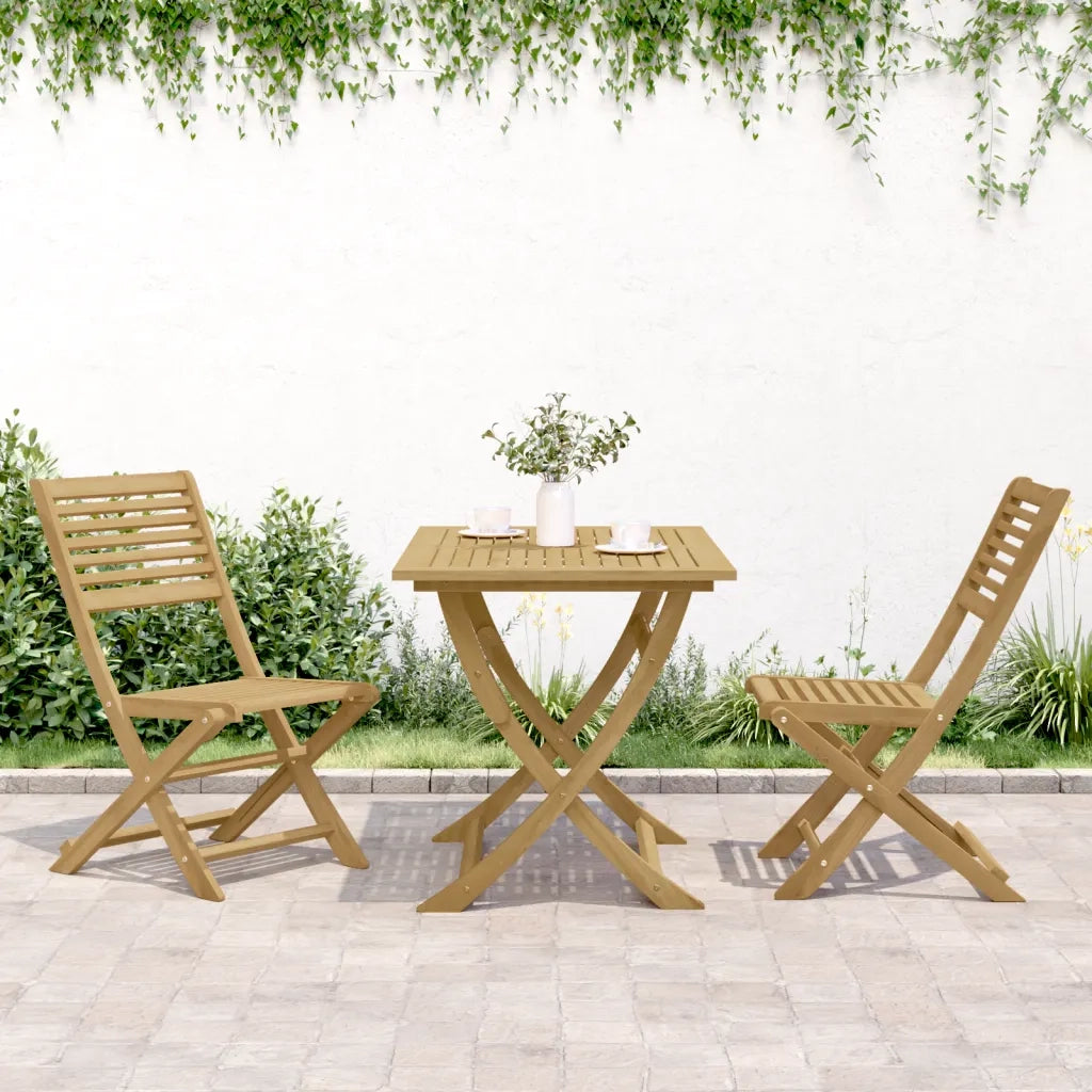 Sedie Giardino Pieghevoli 2 pz | Sedie da Esterno 48,5x61,5x87 cm Massello Acacia