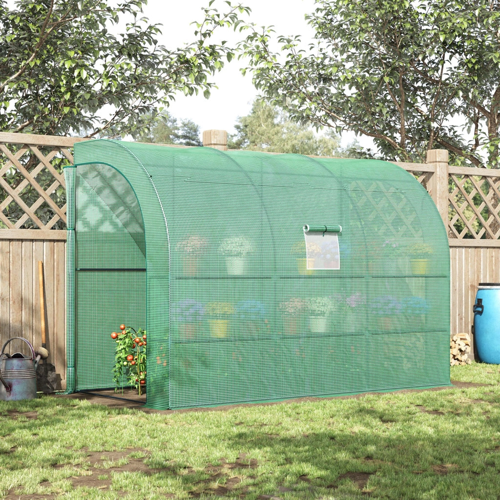 Serra da giardino ¨C zephmum ¨C verde, plastica, 3 ripiani, porte a zip