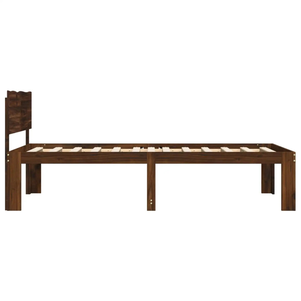 Letto Singolo con Testiera ROSTOCK Marrone Scuro 100 x 200 cm 903458
