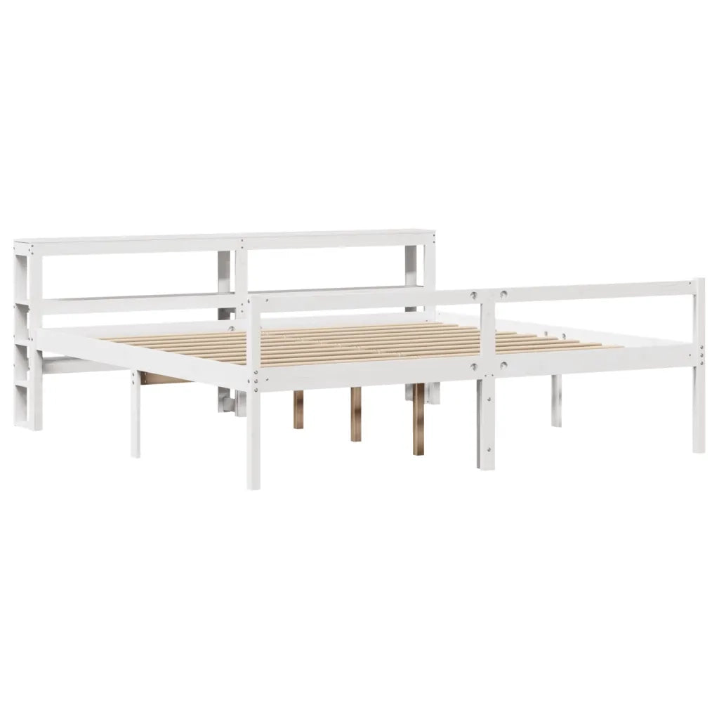 vidaXL Letto Anziani con Testiera Bianco 200x200cm Legno Massello Pino