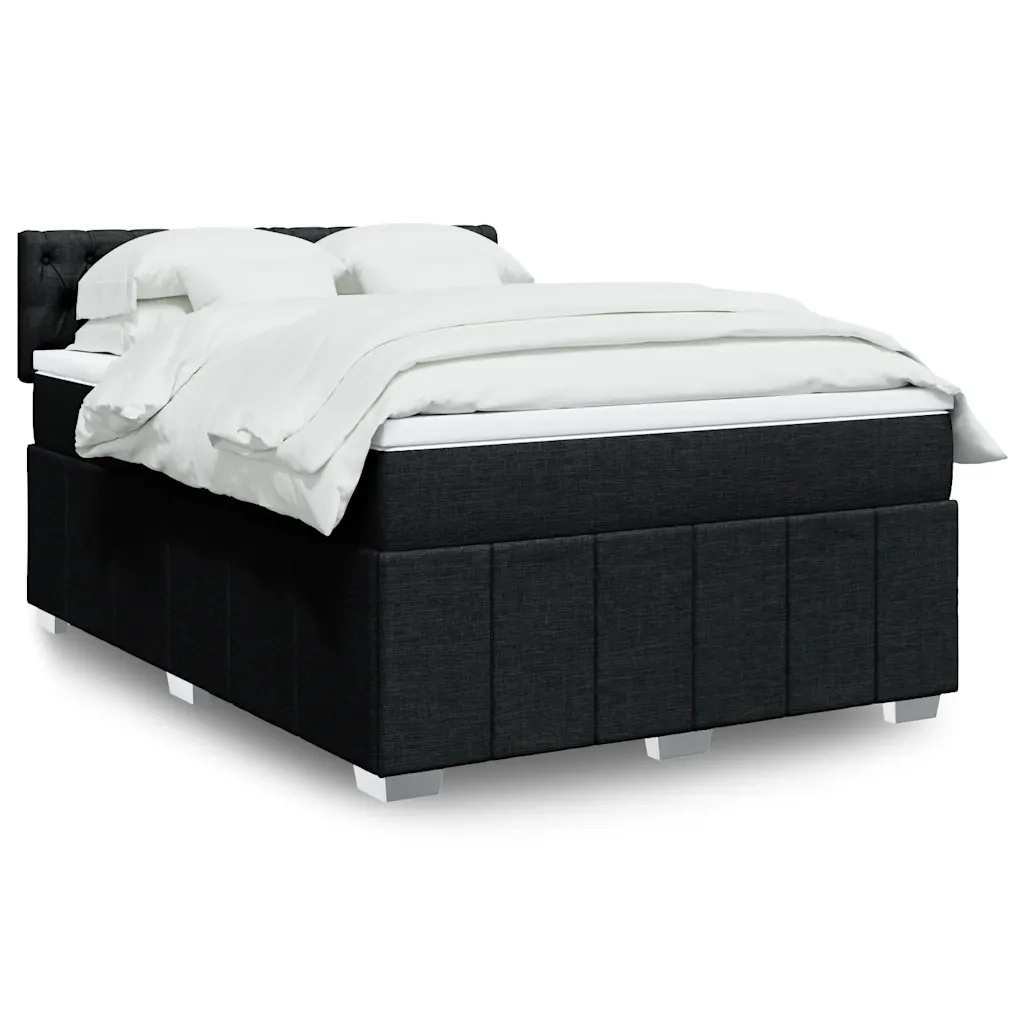 Giroletto a Molle con Materasso Nero 140x190 cm in Tessuto 3287072