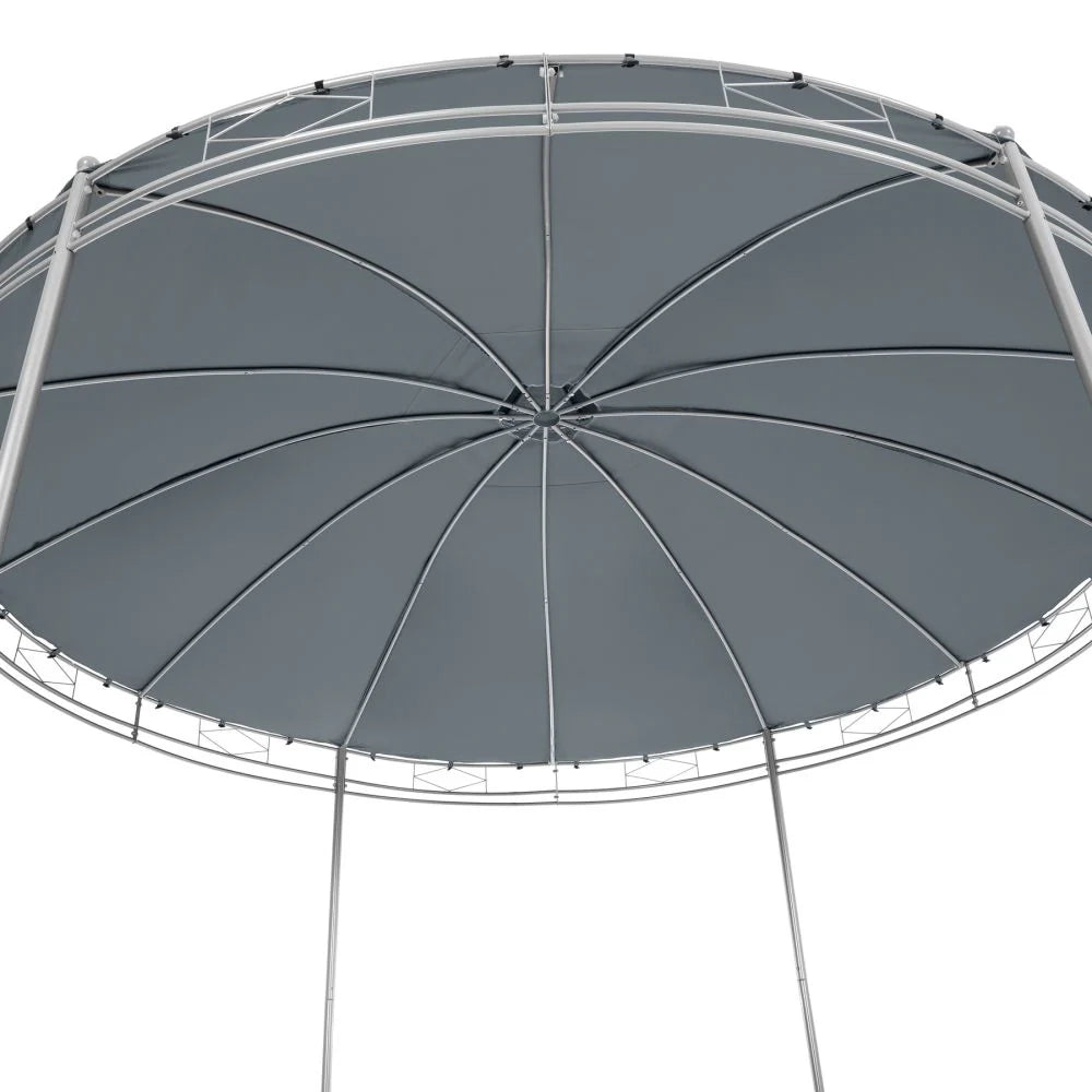 Gazebo da giardino diametro 3,5 m grigio antracite 2208176