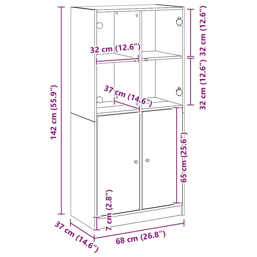 Credenza con Ante Rovere Artigianale 68x37x142 cm Multistrato 3318723