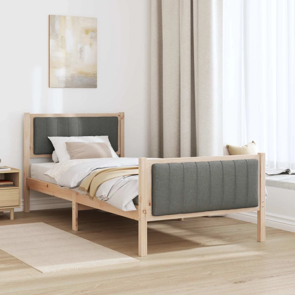 Struttura del Letto marrone e grigio scuro 90 x 200 cm 878495