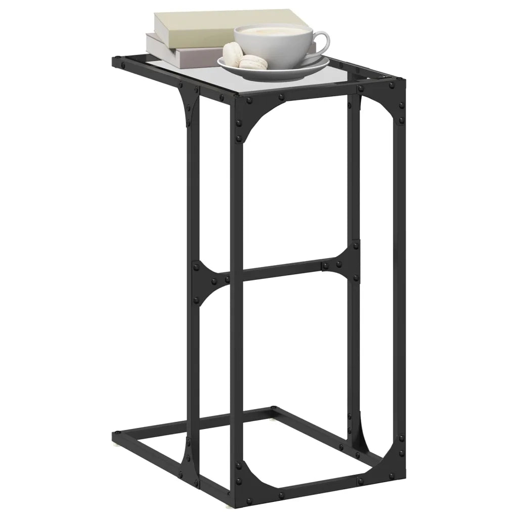 vidaXL Tavolino con Vetro Trasparente 40x30x61,5cm in Acciaio