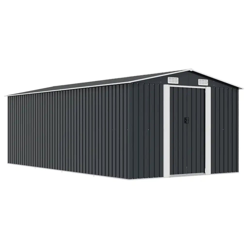 Capanno da Giardino 257x489x181 cm in Metallo Antracite cod mxl 65876